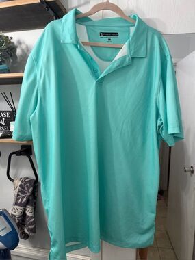 Pebble Beach Men's Aqua/Turquoise Performance Polo